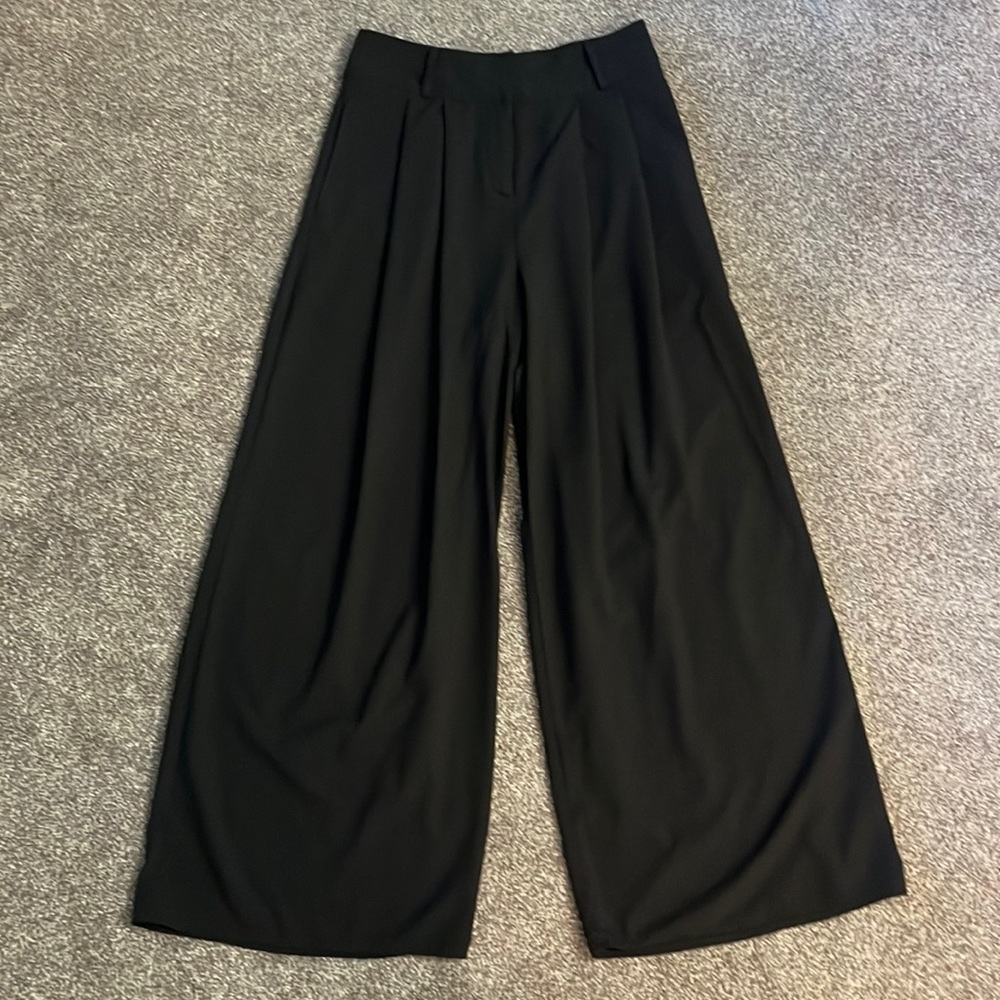 Black flair polyester pants - Medium